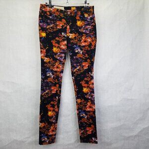 Pilcro Serif Corduroy Skinny Pants Women's 27 Floral Black Anthropologie Stretch